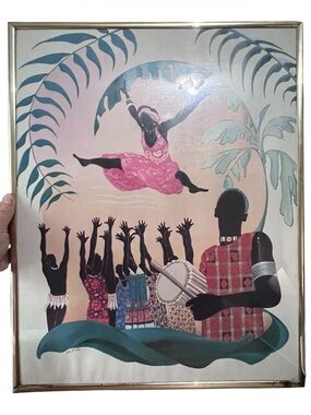 VTG Framed Print Poster Bob DeSantis African Caribbean Stylized Black Culture